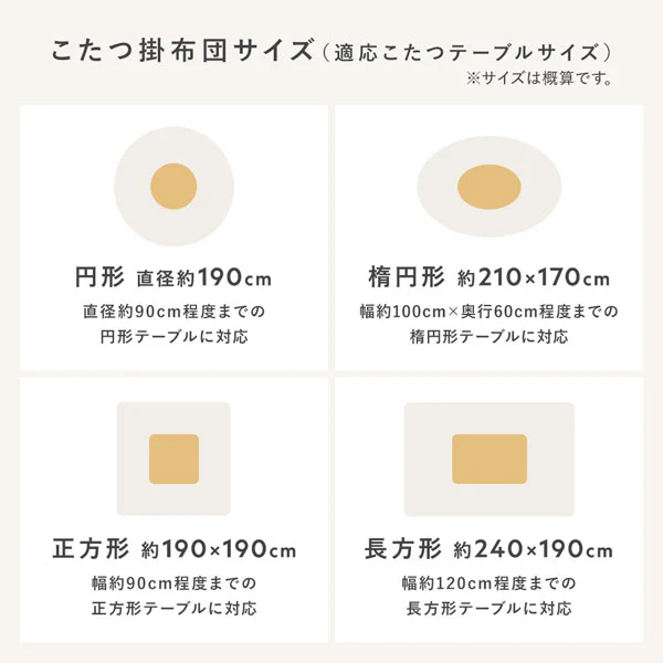 ふわとろラビットファー調 ポコポコこたつ掛け布団 単品 直径190cm(円形) ベージュ - Image 18