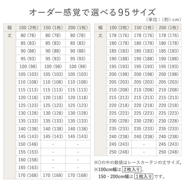 【4枚セット】日本製 20色から選べる1級遮光カーテン ドレープ幅100cm×2枚＋レース幅100cm×2枚 ディープオーシャン - Image 31