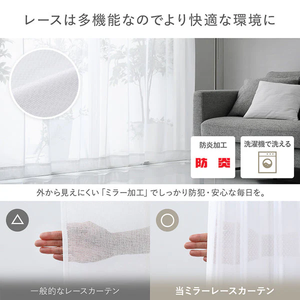 【2枚セット】日本製 20色から選べる1級遮光カーテン ドレープ幅150cm×1枚＋レース幅150cm×1枚 ミント - Image 28