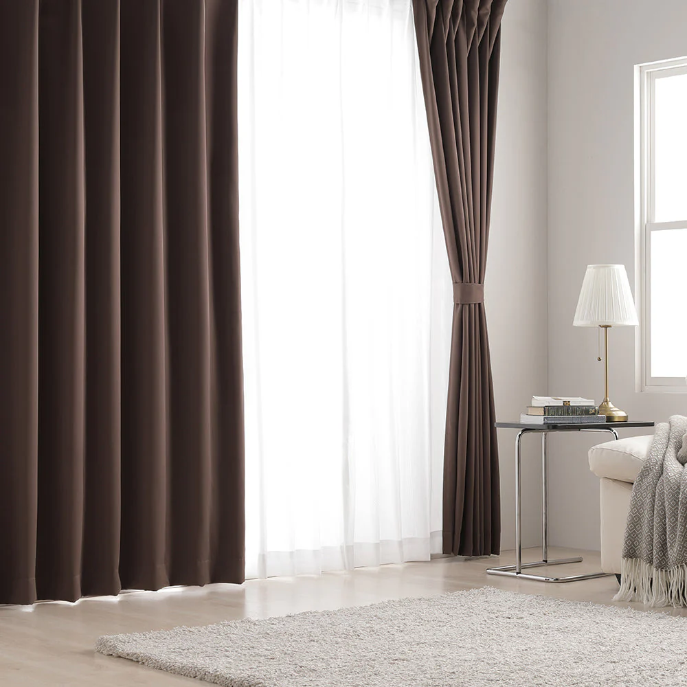 【2枚セット】日本製 20色から選べる1級遮光カーテン ドレープ幅200cm×1枚＋レース幅200cm×1枚 モスグリーン - Image 40
