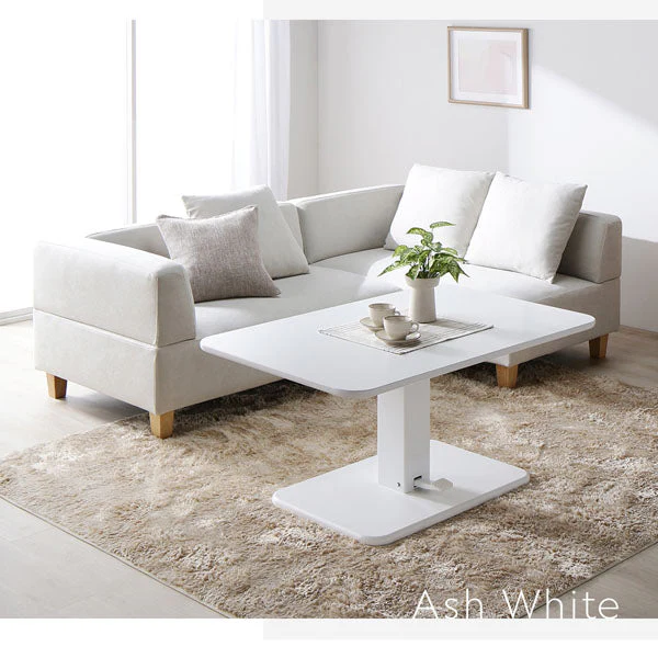 コーナーカウチソファ 『NAXAM ナザム』 テーブルセット(カウチ+カウチ+テーブル) ソファ:ミックスブラウン/テーブル:ホワイト 木脚 - Image 3