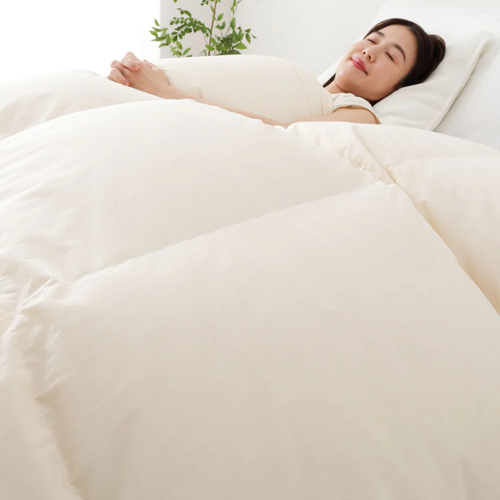 日本製 羽毛掛け布団 ダウン率85% 350dp リサイクルダウン 抗菌・防臭・防ダニ ブルー - Image 25