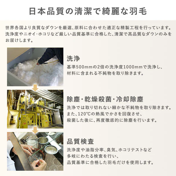 日本製 羽毛掛け布団 ダウン率90% 400dp シルバーグース 抗菌・防臭・防ダニ ブルー - Image 8