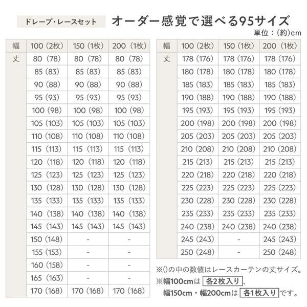 【4枚セット】日本製 遮光率100% 遮熱・遮音に優れた1級遮光カーテン ドレープ幅100cm×2枚+レース幅100cm×2枚 ベージュ - Image 30