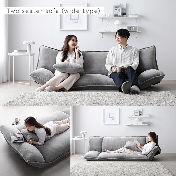 リクライニングフロアソファ 『Flumie フルーミー』 カバー単品 チャコールグレー ソフト生地 - Image 10