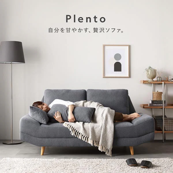 ワイド座面ソファ『Plento プレント』二人掛けソファ単品 ダークグレー - Image 6