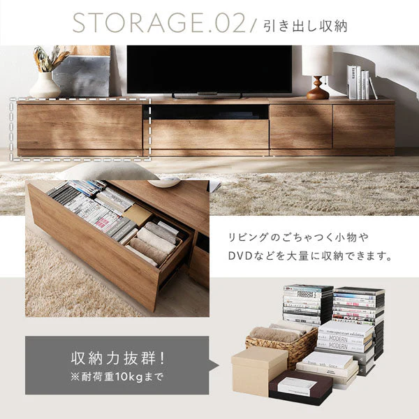 組み替え自在 ワイドテレビボード 『Tivra ティヴラ』 引き出しタイプ 180cm幅 ストーングレー - Image 16