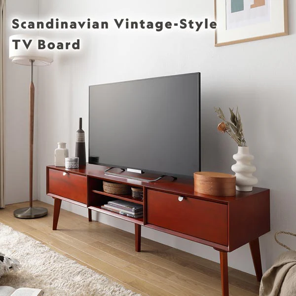 北欧ヴィンテージ調デザイン 天然木 テレビボード 幅100cm - Image 2