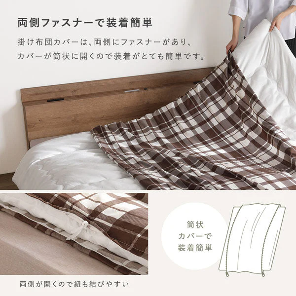 なめらかピーチスキン速乾 枕カバー 単品 インディゴチェック - Image 7