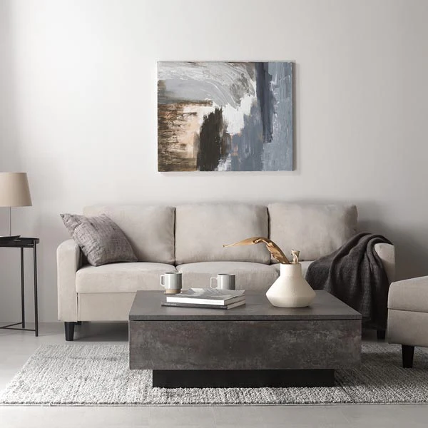 引き出し付き センターテーブル 『Solwyn ソルウィン』 長方形 120×60cm グレージュ - Image 8