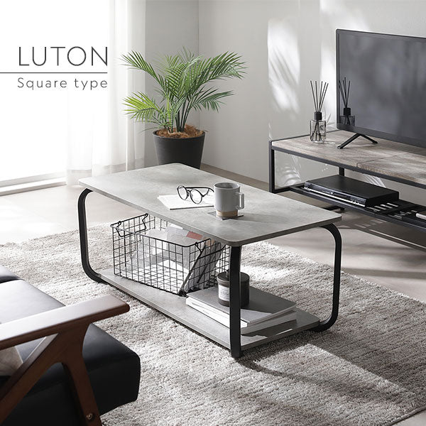 ローテーブル（スクエアタイプ）『LUTON ルトン』 幅80cm ストーングレー - Image 4