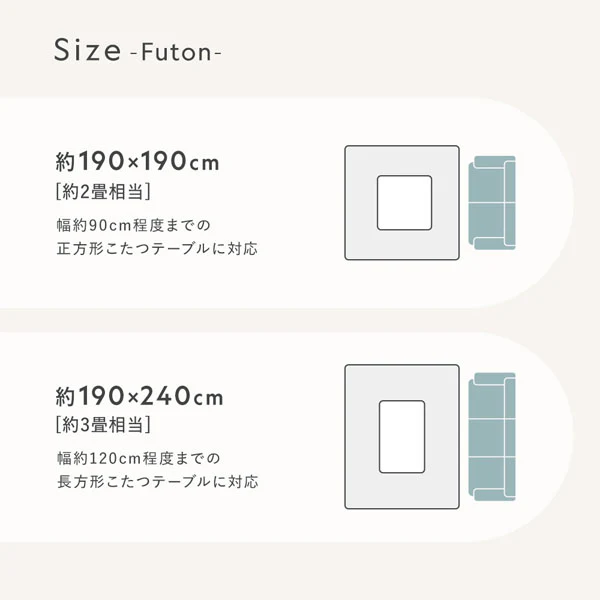 折りたたみ式こたつ2点セット(テーブル + ラビットファー調ポコポコ掛け布団) こたつテーブル:105×75cm(長方形) グレージュ×ウォールナット / こたつ布団:ホワイト - Image 27