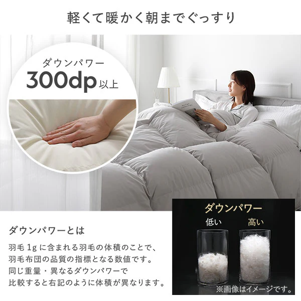 日本製 リッチボリューム 羽毛掛け布団 『Uula ウーラ』 ダウン率70% 羽毛充填量1.2kg～ ホワイト - Image 11