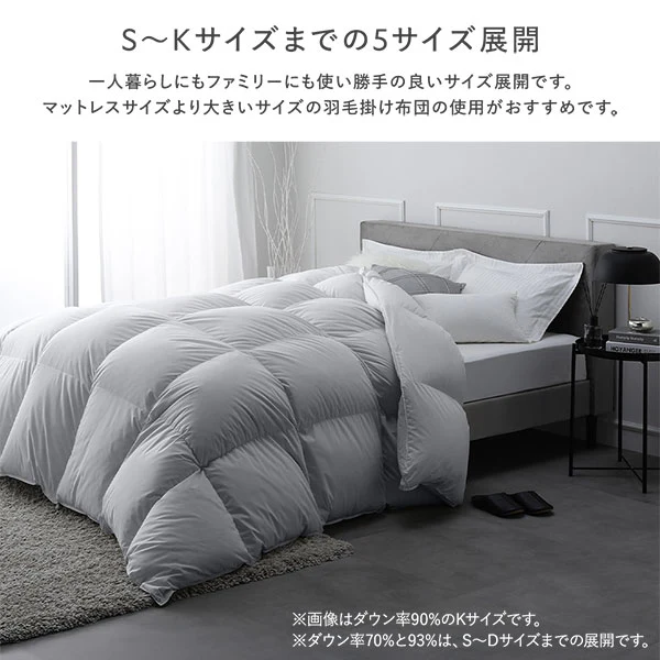 日本製 リッチボリューム 羽毛掛け布団 『Uula ウーラ』 ダウン率70% 羽毛充填量1.2kg～ ホワイト - Image 18