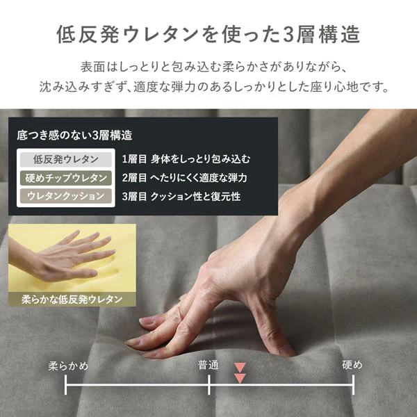 日本製 ハイバックリクライニング ローソファ 2人掛け チャコールグレー - Image 10