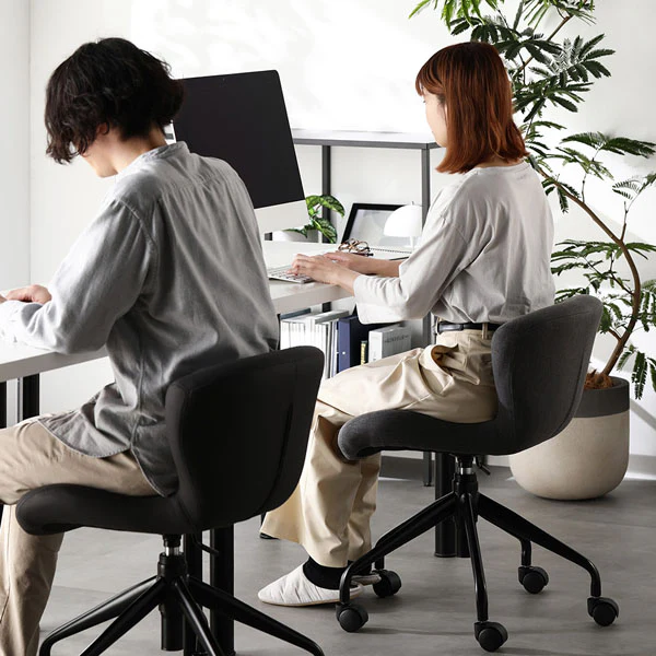 デスクチェア 『Luona ルオナ』 ピンク(ホワイト脚) スエード調生地 - Image 20