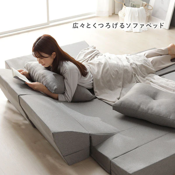 いろんな形で使える マルチウェイフロアソファ ブラウン - Image 8