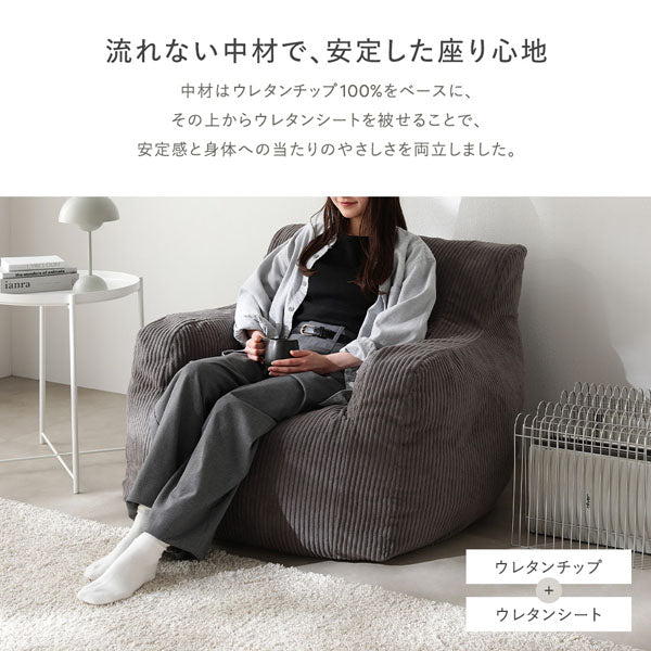 ウレタンクッションソファ 『Cloofy クルーフィ』 カバー単品 コーデュロイ生地 ベージュ - Image 8