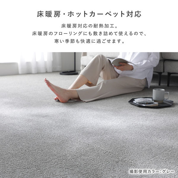 日本製 洗濯機で洗える タイルカーペット 防音 防炎 40cm幅 11mm厚【カットパイル】 アイボリー - Image 13