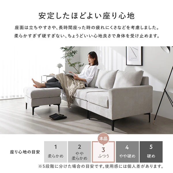 カウチソファ 『Sylva シルヴァ』 グレー - Image 12