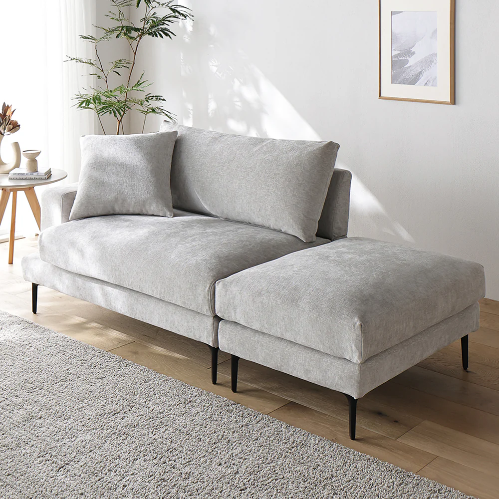 デザインソファ 『Wistiq ウィスティック』 2人掛けソファ(右アーム)+オットマン チャコールブラウン - Image 26